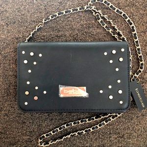 Bebe black chain strap bag